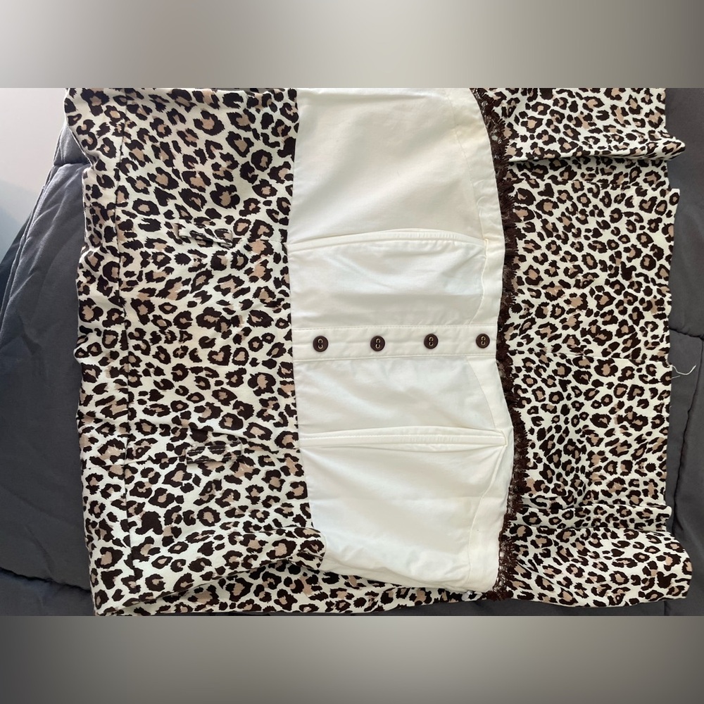 Selé Leopard Print Strapless Midi Dress with White Bodice - Picture 5 of 9